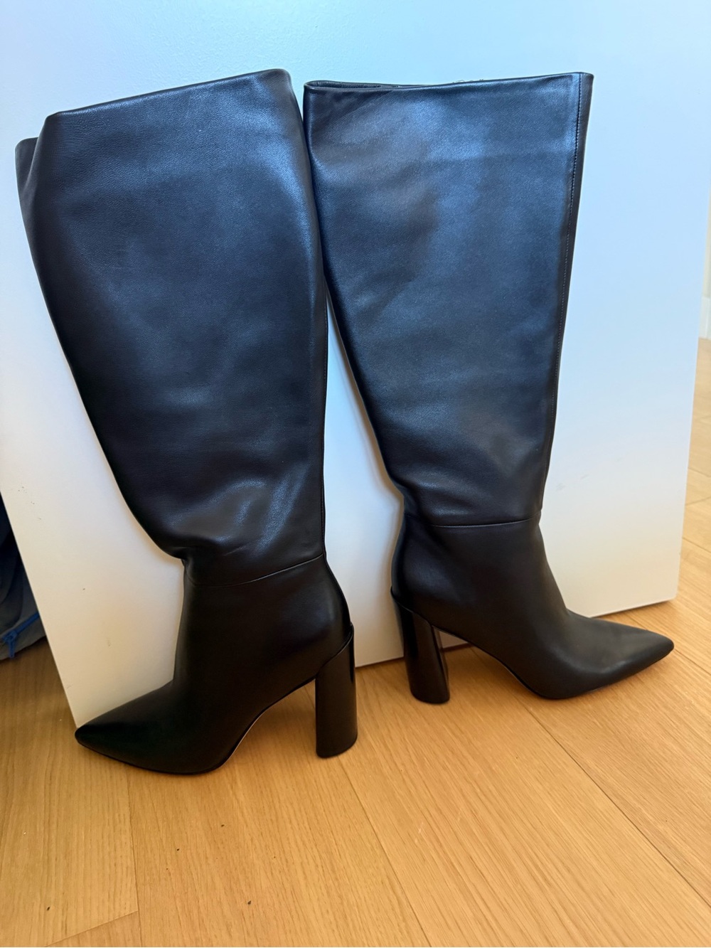 Vince Black Tall Block-Heel Wife Calf Boots. Never been worn.